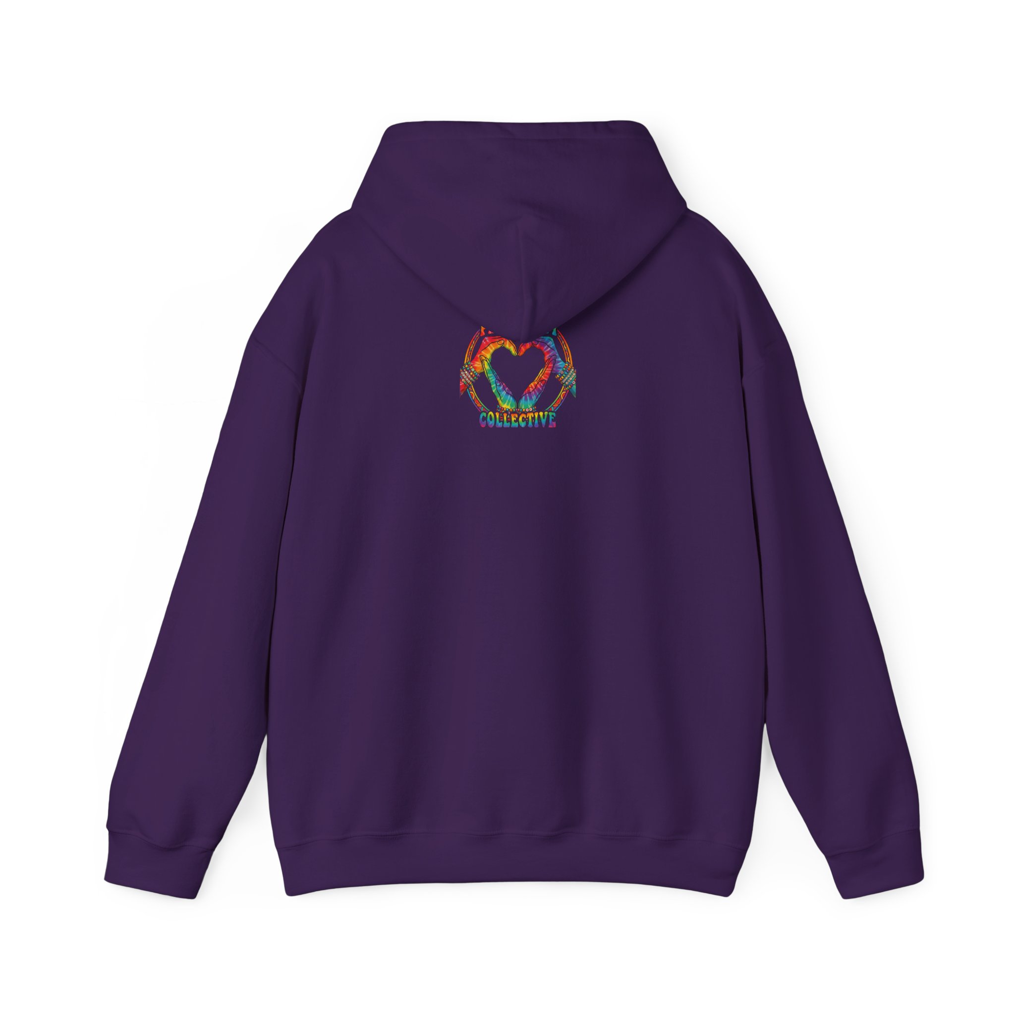 Hoodie - Colorful Hand Heart 'PUC' Graphic Pullover - Image 10