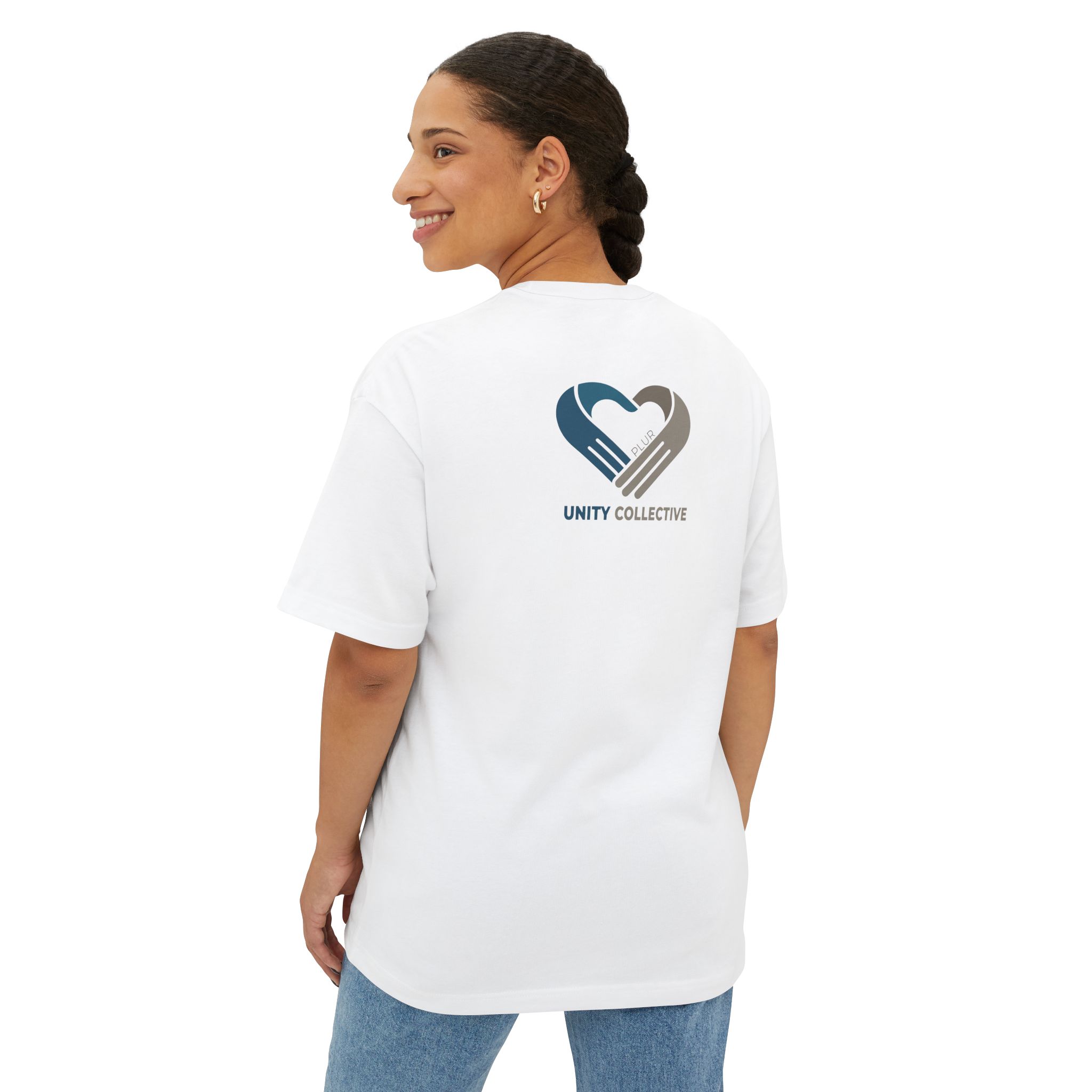 PLUR Tie-Dye Heart Tee — Unity Collective Oversized T-Shirt - Image 4