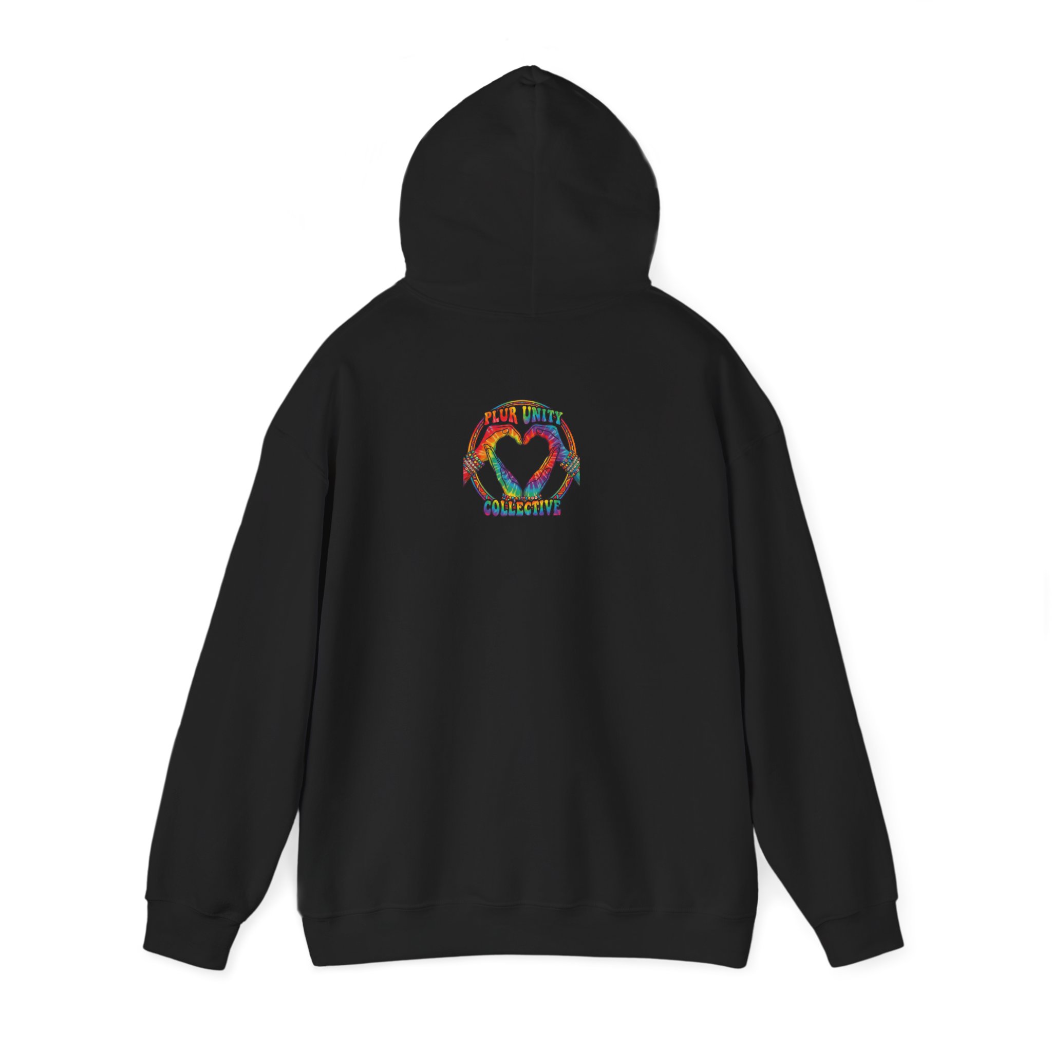 Hoodie - Colorful Hand Heart 'PUC' Graphic Pullover - Image 7
