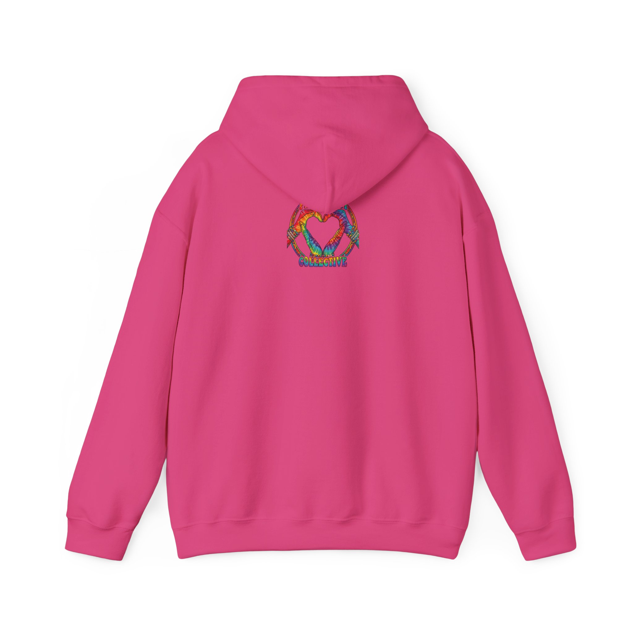 Hoodie - Colorful Hand Heart 'PUC' Graphic Pullover - Image 14