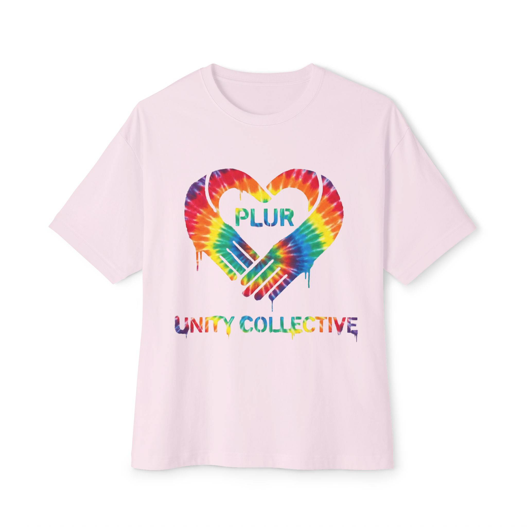 PLUR Tie-Dye Heart Tee — Unity Collective Oversized T-Shirt - Image 5